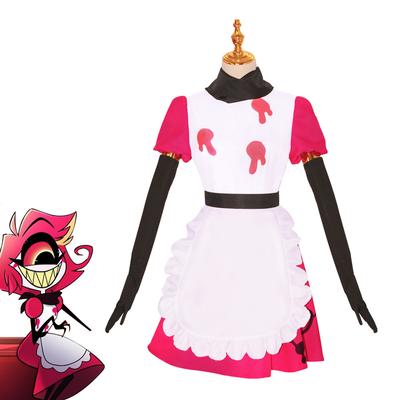 Аниме Hazbin Косплей Костюм для женщин, отель Аластор Блитцо, полосатый красный парик, Чарли Милли Энджел Даст, униформа