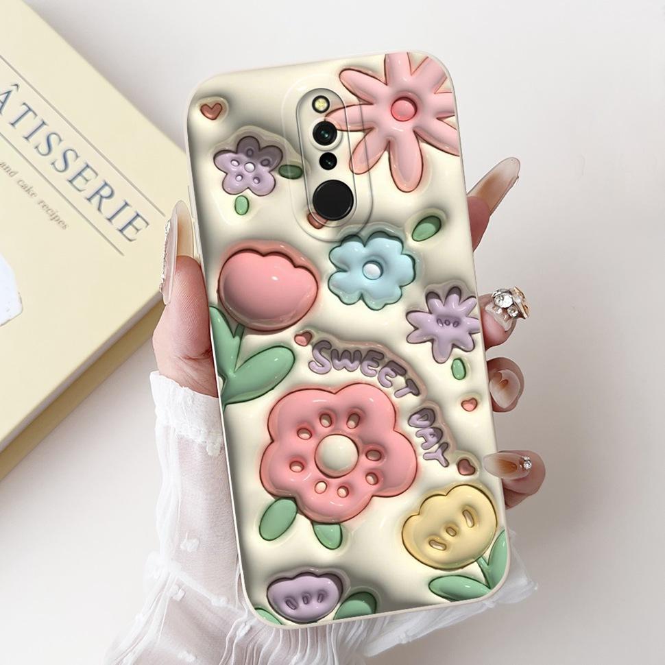 For Xiaomi Redmi 8 2019 Case 6.22" Luxury Flower Painted Cover Soft TPU Shockproof Phone Case For Xiaomi Redmi 8 Redmi8 Bumper