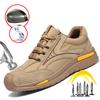Imwete Мужская рабочая обувь парусиновая обувь для защиты труда осенняя противоударная обувь на толстой подошве защита от проколов дышащие кроссовки