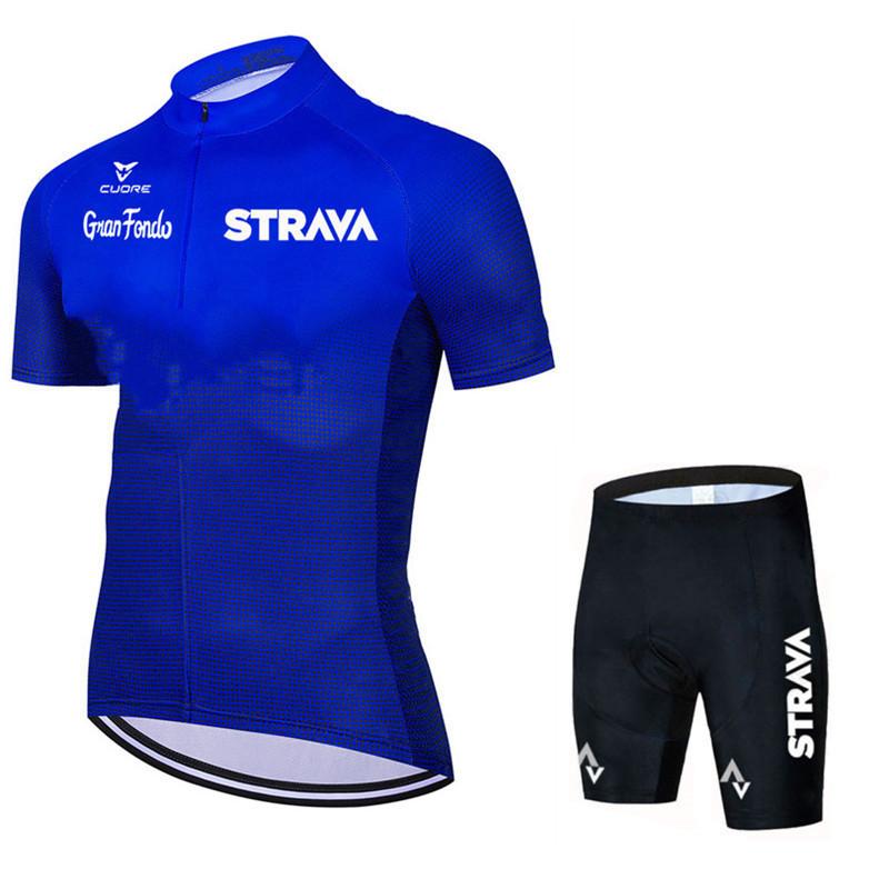 Short Sleeve Men's Cycling Suit Mountain Breathable Bike Set Strava 2023 Summer Cycling Team