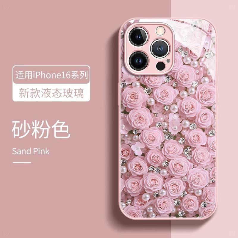 Полный экран алмазная роза подходит для чехла мобильного телефона IPhone11pro Apple 11pro металлическая краска стеклянный чехол мелкое отверстие 11