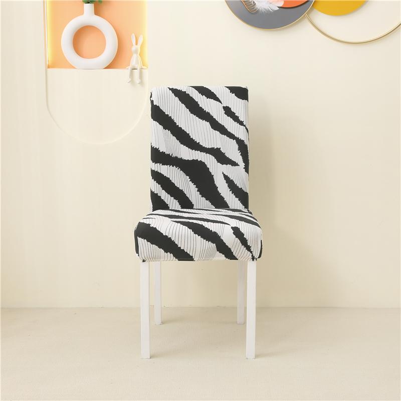 1-6Pcs Printed Elastic Dining Chair Covers Stretch Slipcovers For Wedding Hotel Banquet Home Decor Universal Fit