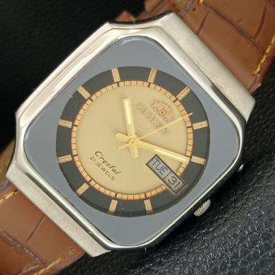 АВТОМАТИЧЕСКИЕ ВИНТАЖНЫЕ ORIENT CRYSTAL ЯПОНИЯ 46941 МУЖСКИЕ ОРИГИНАЛЬНЫЕ ЧАСЫ С ЦИФЕРБЛАТОМ a703603-1