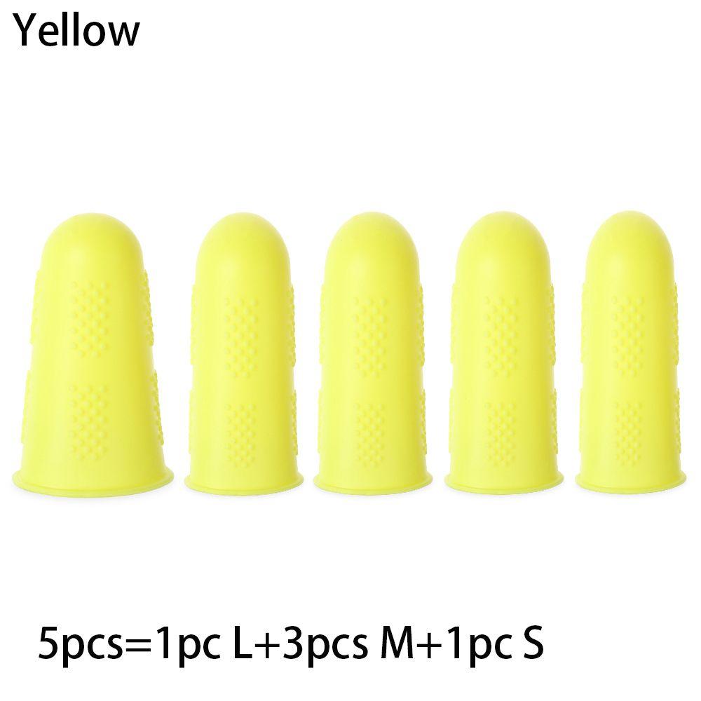 5 шт. Наперсток для рукоделия, шитья, нескользящие защитные колпачки, силиконовый напальчник, защита для пальца