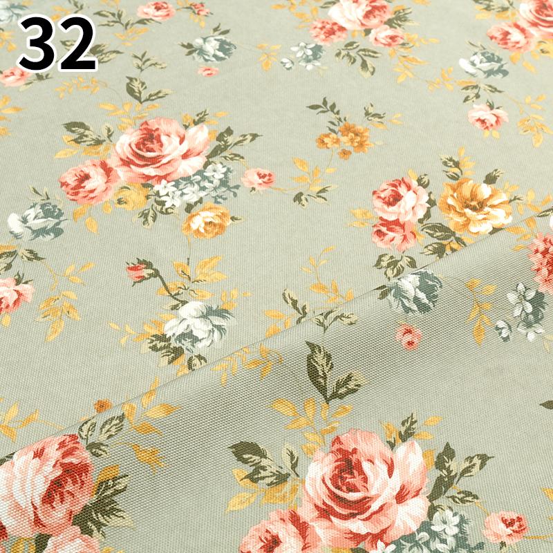 100 см x 145 см Ткань с цветочным принтом в пасторальном стиле, полиэстер, искусственный лен, ткань для самостоятельного изготовления диванной подушки, скатерти, обивки подушек