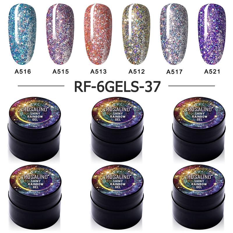 ROSALIND 5 мл Блестящий гель-лак для ногтей Блестящий гель-лак Soak Off UV Гель для дизайна ногтей