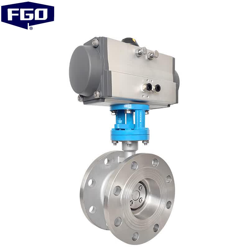 FGO 304 Stainless Steel Pneumatic Flange Butterfly Valve