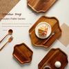 Nordic style Wooden Dinner Plate Hexagona Dessert Serving Board Fruit Decoration Plate  Kitchen