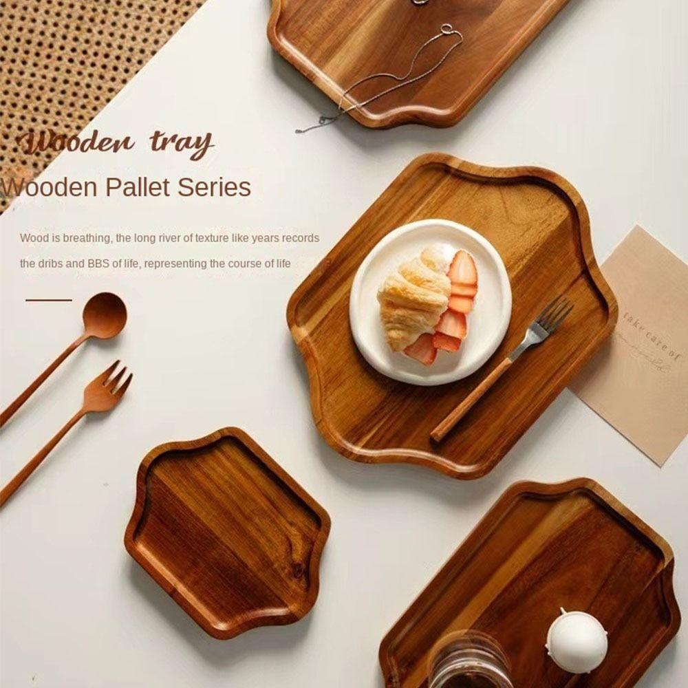 Nordic style Wooden Dinner Plate Hexagona Dessert Serving Board Fruit Decoration Plate Kitchen