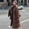 Зимнее теплое свободное хлопковое пальто в корейском стиле для женщин в гонконгском стиле, средней длины