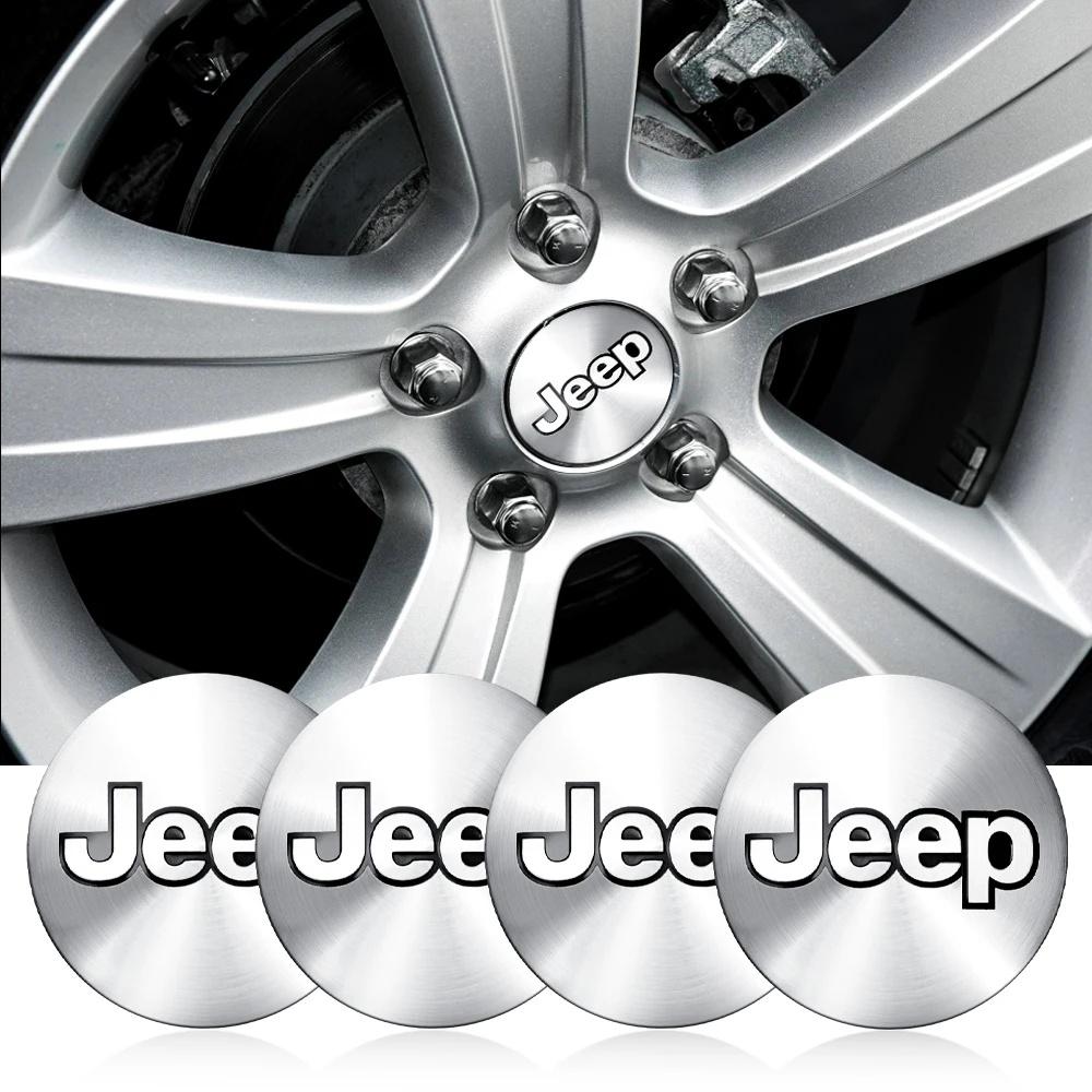 4PCS 56mm Car Wheel Hub Center Cover Emblem Sticker for Jeep Renegade Wrangler JK Grand Cherokee Compass Patriot Rim Cap Decal