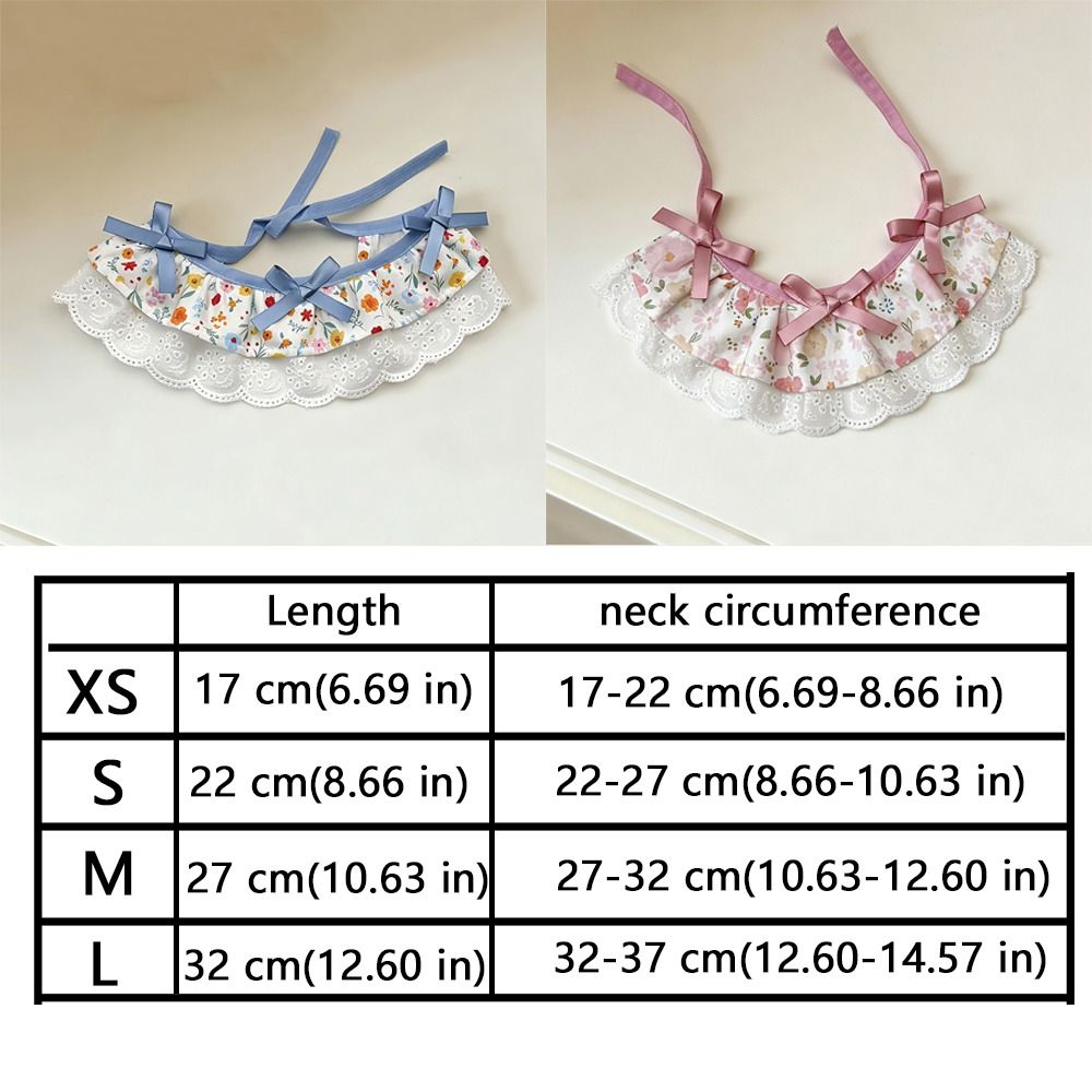 Cartoon Knitted Collar Lace Floral Bows Pet Bib Cute Cat Clothes Cat Accessories