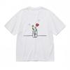Women's Breathable Classic T-Shirt Hand-Drawn Botanical Vase Design Tee Cotton