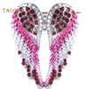 TJA Rhinestone Inlaid Angel Wing Brooch Pin Cardigan Scarf Corsage Badge Decor