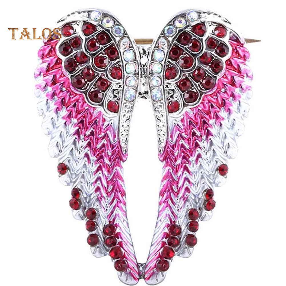 TJA Rhinestone Inlaid Angel Wing Brooch Pin Cardigan Scarf Corsage Badge Decor