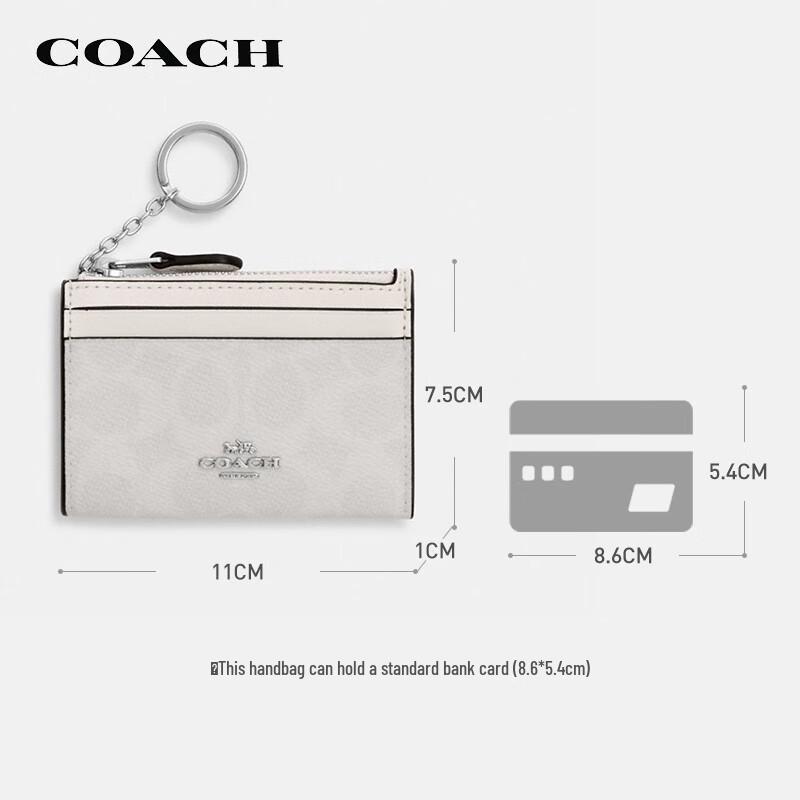 Женский маленький кошелек COACH с монограммой на молнии