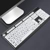 Черная клавиатура для слабовидящих USB-проводная клавиатура для пожилых людей с белыми большими клавишами Клавиатура для пожилых людей Клавиатура с крупной печатью