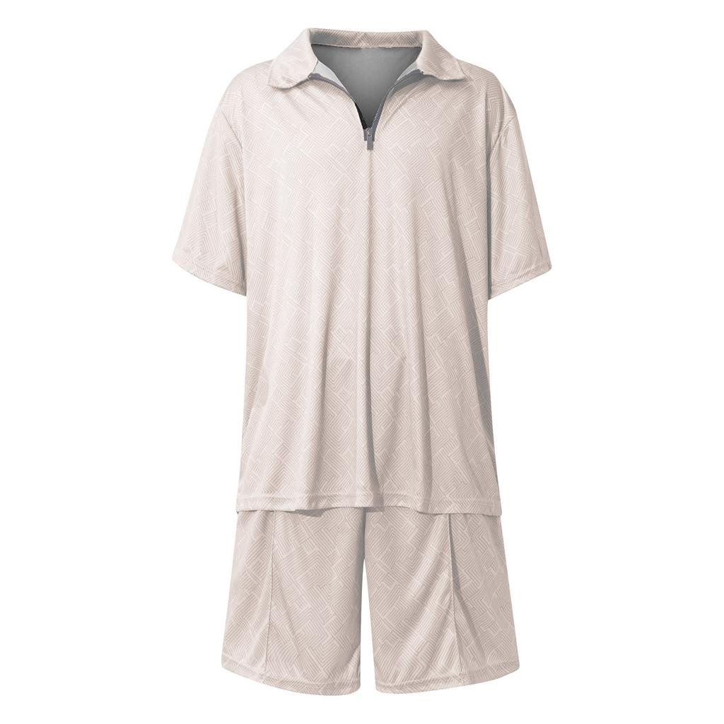 Men's Short Sets Outfits 2 Piece Summer Tracksuit Short Sleeve Shirt And Shorts Set Casual Sport Suit