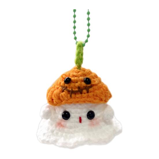 Хэллоуин Крючком Призрак Орнамент Милый Ручной Работы Вязаный Лягушка/Кот/Паук/Клубника Призрак Подвесное Украшение для Зеркала Заднего Вида Автомобиля