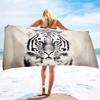 Большое пляжное полотенце Полотенца для бассейна Микрофибра Быстросохнущее Полотенце-одеяло для плавания Большие пляжные полотенца из микрофибры, не прилипает песок Принт с тигром