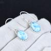 Natural Larimar Gemstone 925 Sterling Silver Earring, Boho Silver Jewelry Dangle Earrings, Gifts For Party Wear Gifts For Her