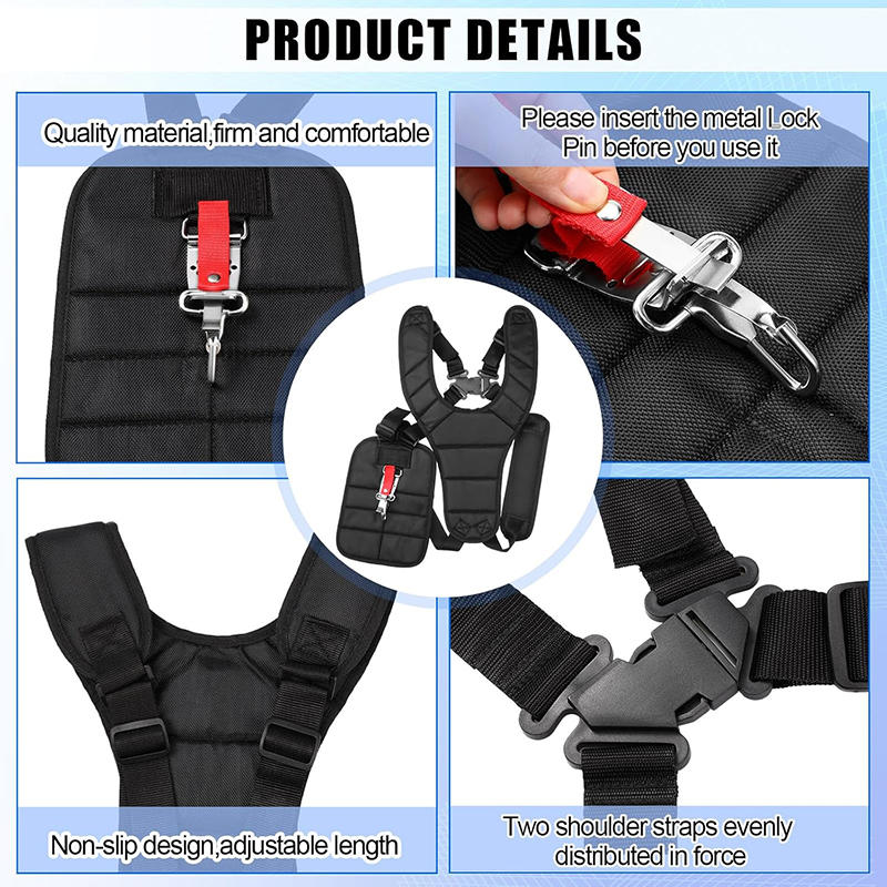 Double Shoulder Strimmer Harness Strap For Lawn Mower Grass Strimmer Brush Cutter Garden Power Pruner Adjusted Oxford Belt