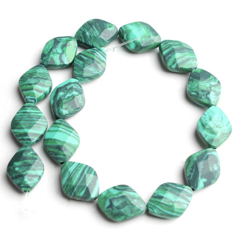 10x13 мм натуральный граненый камень ромбовидные бусины для изготовления ювелирных изделий DIY браслет 16 шт. бусины