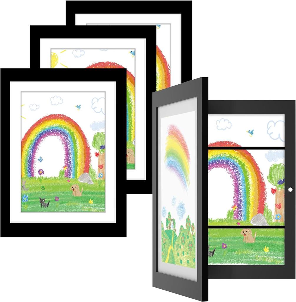 Комплект из 4 рамок для детского творчества, органайзер для детских работ, сменный деревянный фотодисплей для домашнего офиса, формат А4