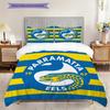 Комплект постельного белья с узором Parramatta Eels Одеяло Постельное белье Наволочка Домашний Декор Подарок на День Рождения (1 пододеяльник + 2 наволочки, без наполнителя)