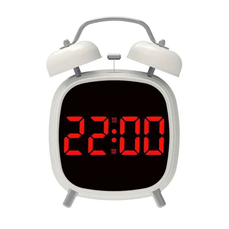 Electronic Metal Alarm Clock Featuring Led Screen And Powerful Chime For Home Sleep Aid