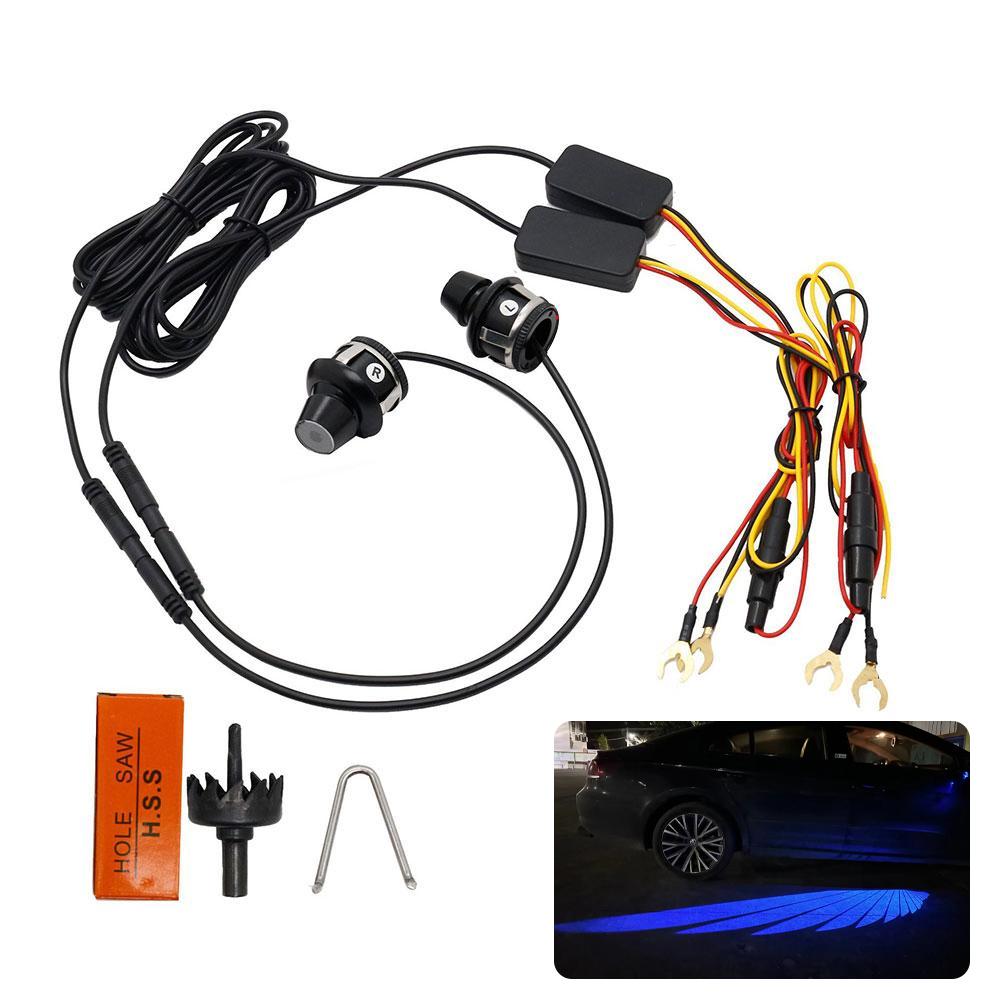 Новое автомобильное зеркало заднего вида Приветственный свет Универсальный стиль Супер Ковер Прохладный Крылья Ангел Свет Свет Проекция Лазер Welc W0N4