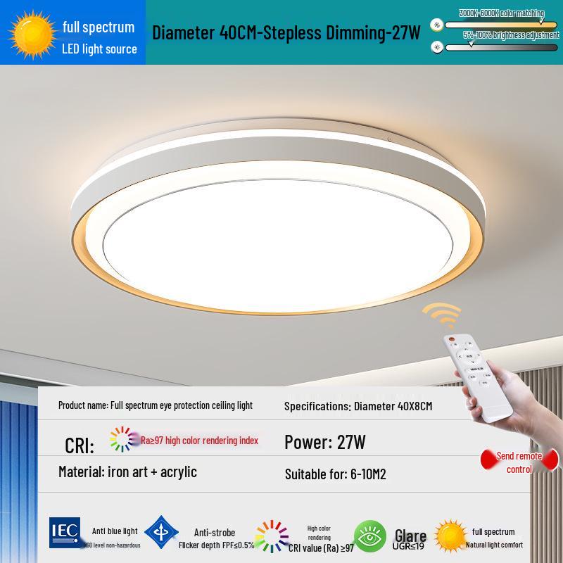 2025 Smart Eye-Protecting Ceiling Light: Elegant Round Design for Bedroom & Living Room