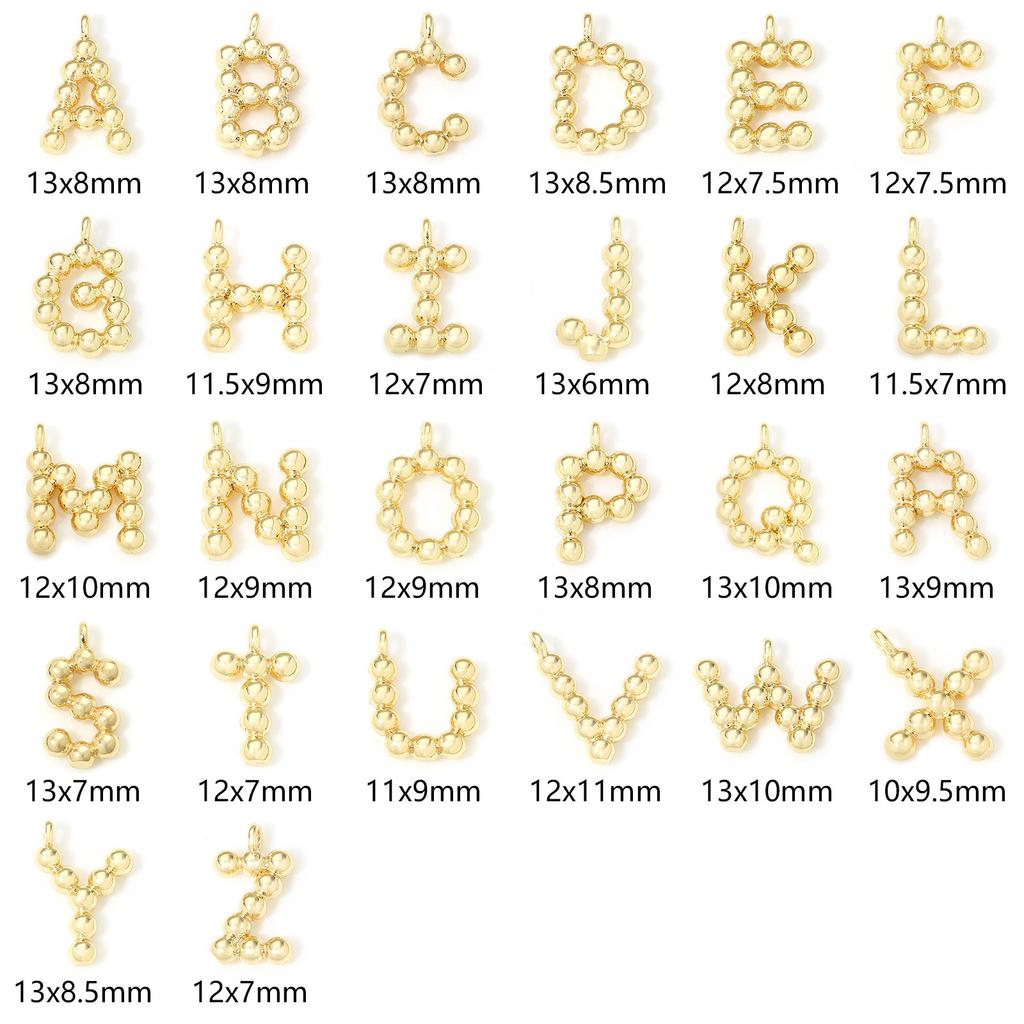 2pcs Letter Dot Brass Charms 18K Gold Plated 26 Letter Pendants DIY Necklace Earrings For Women Jewelry Findings