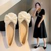 Туфли 2025 Весна и Осень Новые Плоские Туфли Дуду Женские Универсальные С рукавом Бант Одинарные Туфли Узкие Студенческие Женские Туфли