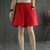 Women's Plus Size Cotton-Linen Cargo Shorts - Summer Wide-Leg, Loose Straight Fit, Versatile Slimming Design for Students