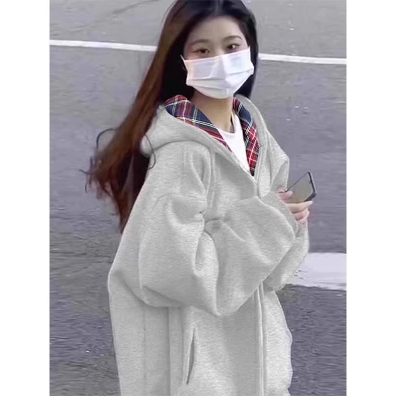 Новая коллекция 2025 года: розовая толстовка с капюшоном и кардиган в корейском стиле для женщин — легкий, свободный крой, идеально подходит для ранней осени/весны.