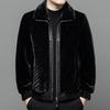Gold Mink Men's Fur Winter Coat Lapel Imitation Fur One-piece Genuine Leather Imitation Mink Coat Short Style
