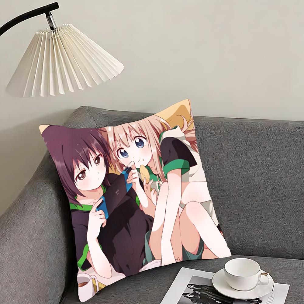Чехол для подушки Yuru Yuri – Двусторонний плюшевый чехол для подушки – Для автомобиля, дивана, спальни, идеально подходит в качестве подарка.