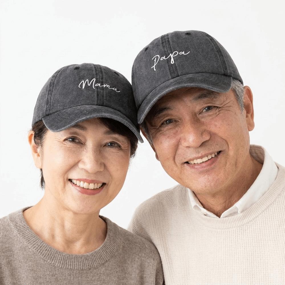 Vintage Parents Couple Baseball Hats Washed Cotton Baseball Cap Fashion Dad Hat Gift