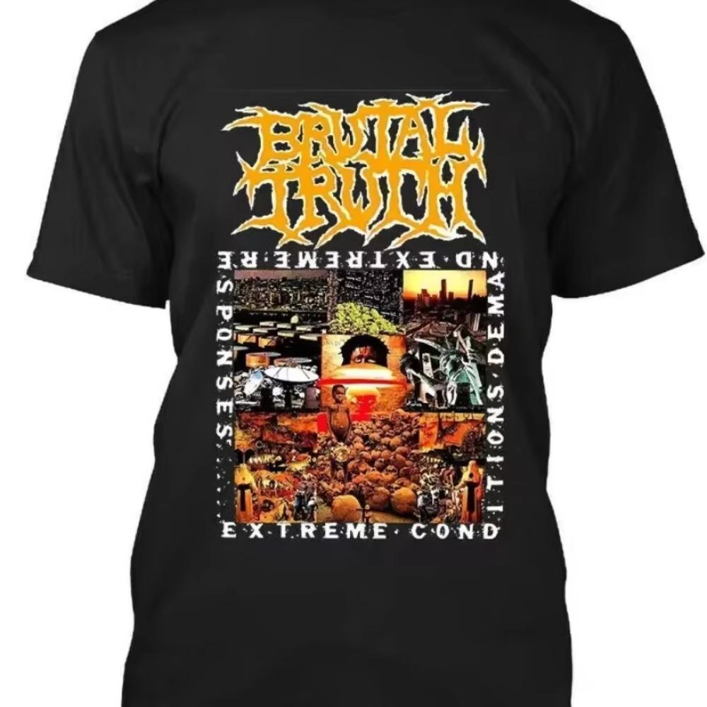 2025 Новая футболка Napalm Death Grinding Heavy Metal Хлопок Круглый вырез Уличный Хип-хоп Стиль Топ Ретро Удобная Уличная футболка