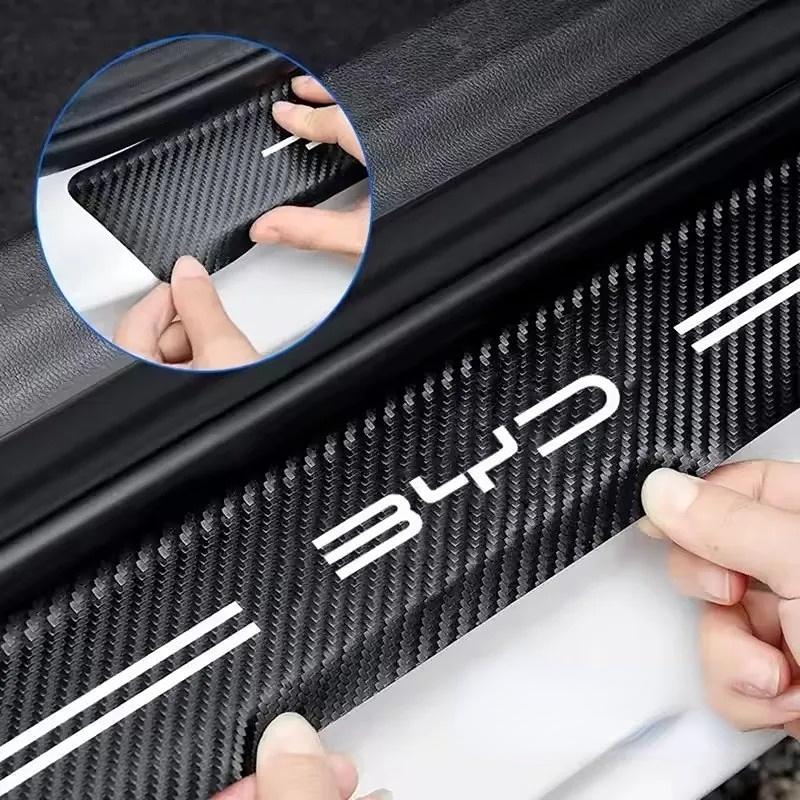 Наклейки на пороги автомобиля BYD для BYD Atto 3 Yuan Plus Atto 2 Shark Dolphin Surf Dolphin Seal Song Plus Sealion Tang Углеродное волокно