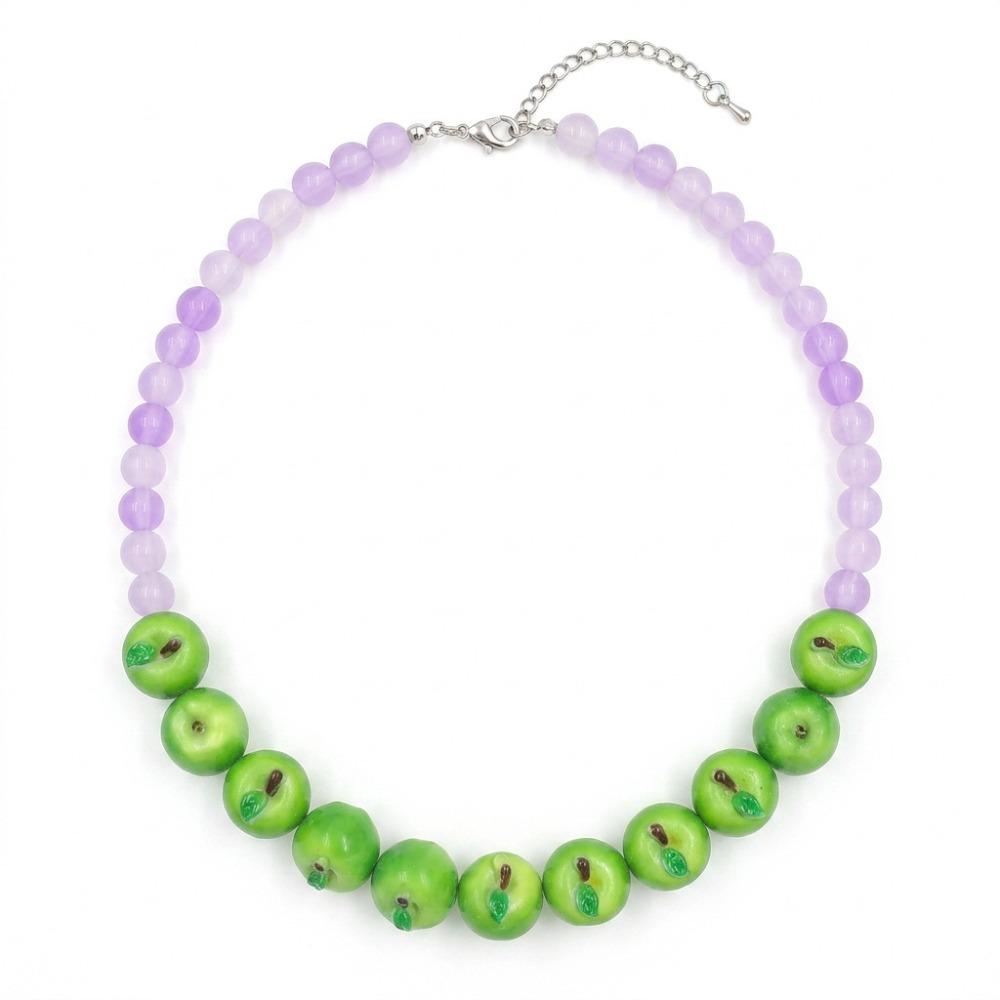 3D Fruit 3D Fruit Necklace Colorful Fruit Beaded Chain Necklace Handmade Necklace Party Use