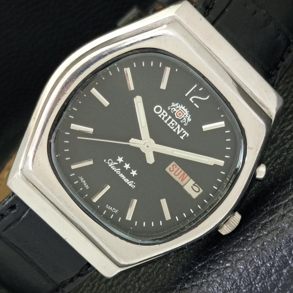 Б/У ORIENT AUTOMATIC JAPAN 46943 МУЖСКИЕ ЧАСЫ DAY&DATE ЧЕРНОГО ЦИФЕРБЛАТА A432322-2 R111-a432322