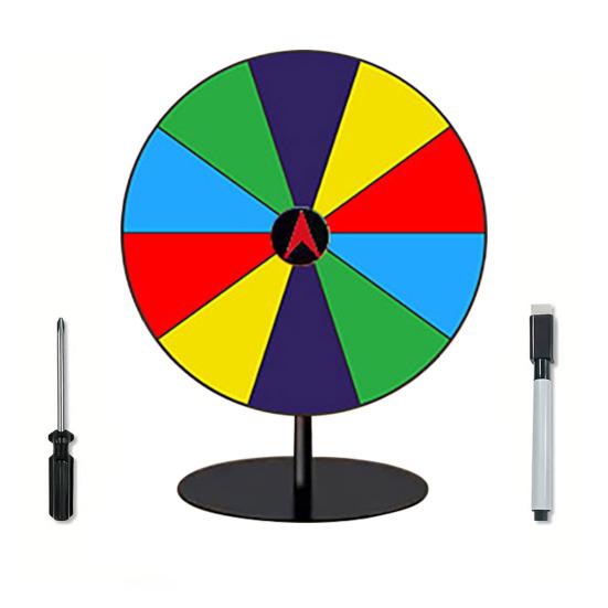 Acrylic Rainbow Prize Wheel with Pen 8/10 Slots Dry Erase Spinning Wheel with Stand DIY Spinner Roulette Fortune Wheel Party Board Game Props