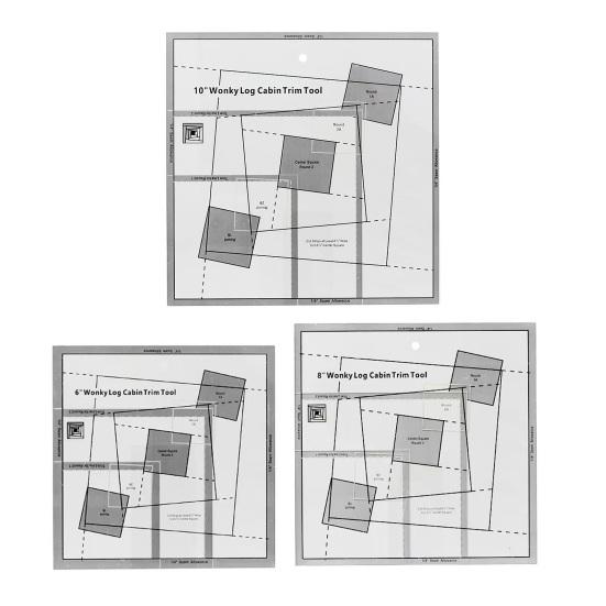Log Cabin Trim Tool Transparent Acrylic Quilting Ruler with Grids Non Slip Sewing Ruler Patchwork Template for Quilting Sewing DIY Crafts