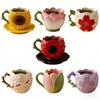 Elegant Floral Mug, Perfect Gift For Tea Lovers, For Birthda, Annrsaries, And Cozy Mornings, Gardening