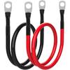 8 AWG Battery Cable 8 Gauge Power Inverter Cables with 5/16 Inch Lugs Both Ends for Solar Boat Marine RV Car 2 Pack (3FT)