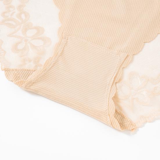 Sexy Lace Underwear for Women Mid Rise Seamless Floral Lace Sheer Briefs Stretchy No Show Hipster Panties