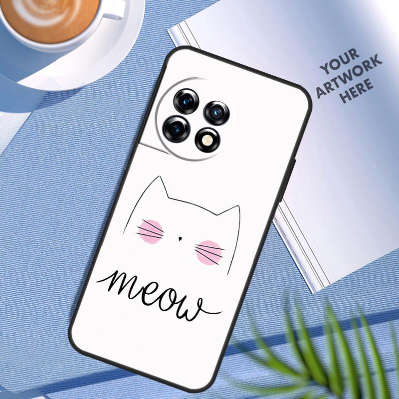 Черный Кошачий Мордочка Китти Чехол Для OnePlus Nord CE 5 2 3 4 Lite N20 N30 OnePlus 15 13 12 11 9 10 Pro 13R 10T 13T Обложка