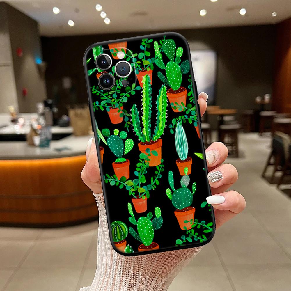 RA33 Watercolour Cacti Succulent New High-End Shell Phone Case for iPhone 16 15 14 13 12 Pro Max Plus Mini